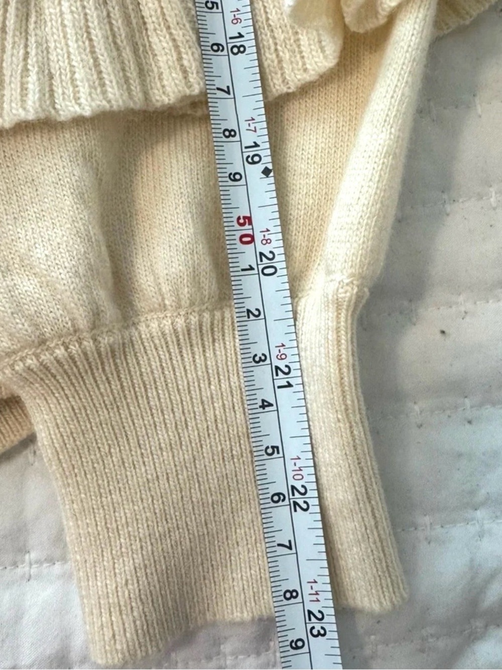 NWT J. Crew Ruffle Sleeve Wool Blend Sweater XS Cream Cottagecore - Picture 4 of 8